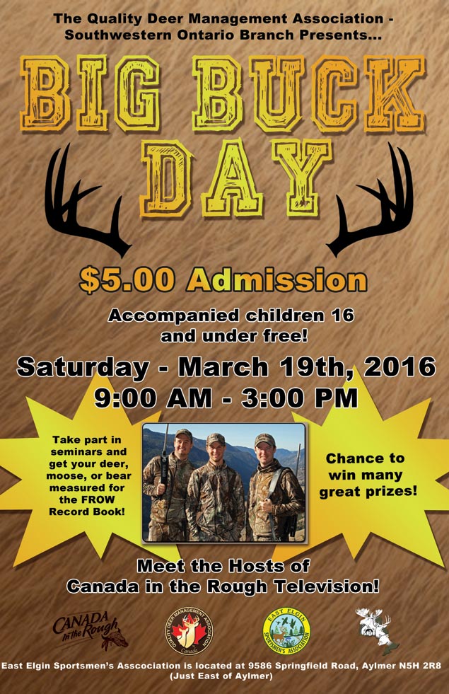 big buck day mar 19 2016 poster